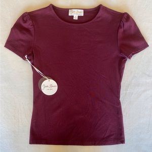 NWT Julie Brown New York Maroon Fitted Tee